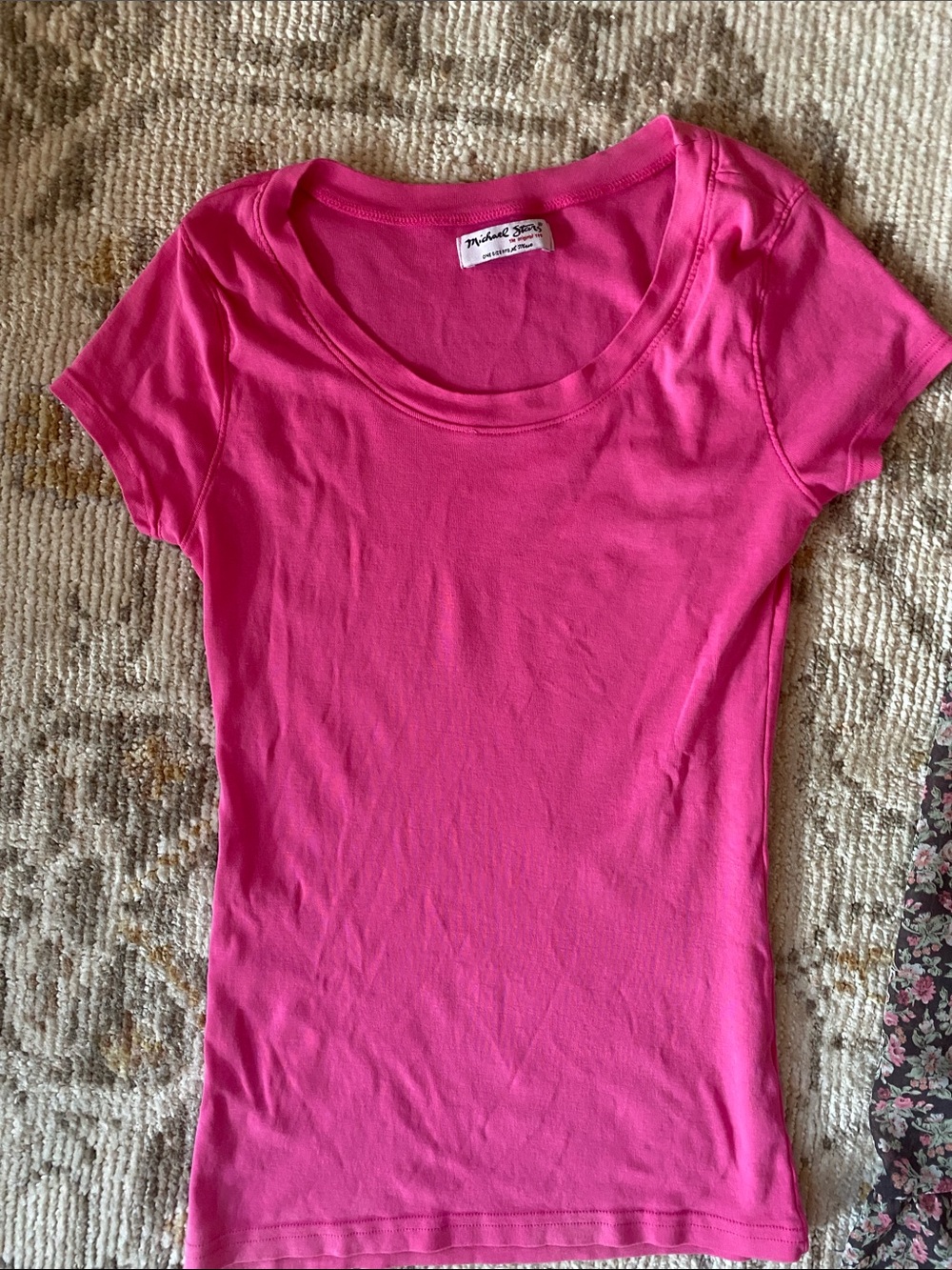 Michael Stars Hot Pink Scoop Neck Short Sleeve Tee